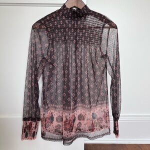 Maurices Black and Pink Lace Blouse